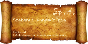 Szebenyi Annamária névjegykártya