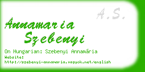 annamaria szebenyi business card